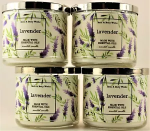 QTY 4 - Bath & Body Works White Barn LAVENDER 3-Wick 14.5 Oz Scented Candle - Picture 1 of 1