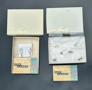 NEW Lee Sands Goldtone Leverback Pearl Drop Dangle 7 Earrings interchangeable  f - Picture 1 of 13