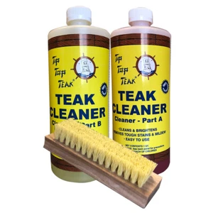 Tip Top Teak Cleaner Kit Part A & Part B w/ Brush TK860 - Picture 1 of 1