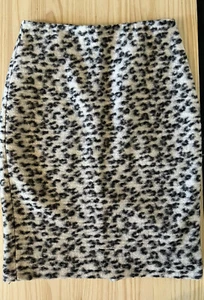 ANN TAYLOR Size 8 Gray Leopard Print Wool Blend Straight Pencil Skirt classy - Picture 1 of 9