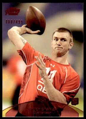 2011 Topps Prime 87 Ricky Stanzi Chiefs SN RC Football Card Red /499 - Image 1 of 2