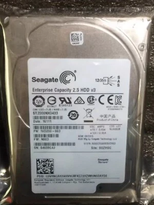 Seagate Enterprise ST2000NX0433 2TB 128MB 7200 RPM SAS 12Gb/s 2.5" 15mm NEW - Image 1 of 2
