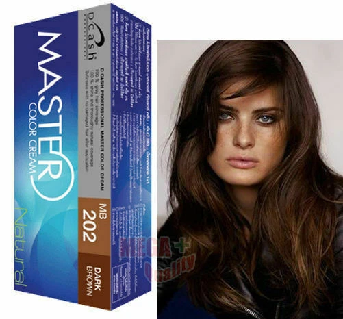 DCASH PERMANENT HAIR DYE COLOR CREAM NATURAL # MB202 Dark Brown - Image 1 of 2