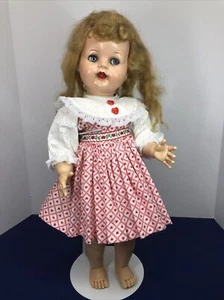 22” Vintage Ideal Saucy Walker Doll Redressed Blonde Cute Doll Flirty Eyes #L - Picture 1 of 12