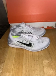 🔥SZ 5.5 Women's Nike Free Rn Flyknit 2018 942839-100 White/Black/Platinum - Picture 1 of 7