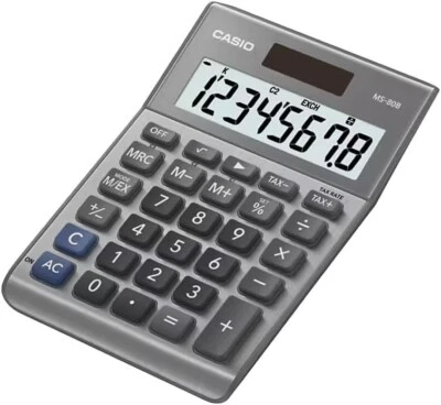 CASIO MS-80B Standard Function Desktop Calculator Silver - Image 1 of 2