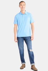 George Herren & Big Herren Polo blau mit kurzen Ärmeln, Größe 2XL. Neu mit Etikett. - Bild 1 von 8