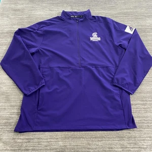 Winona State Warriors Jacket Mens Large Purple College Basketball Adidas 1/4 Zip - Picture 1 of 12
