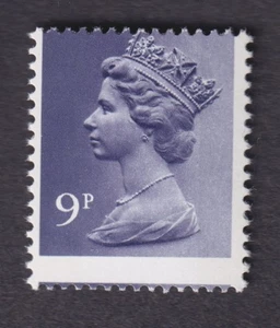 GB QE2 Machin 9p violet  2b phosphor variety ERROR misperf UM - Picture 1 of 1