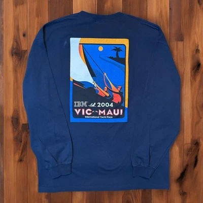 Camiseta vintage 2004 Vic-Maui International Yacht Race manga larga 2XL blanca Foto 1 de 4