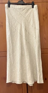 Principles Neutral 100% Linen Bias Cut Skirt UK14 L39" - Picture 1 of 5