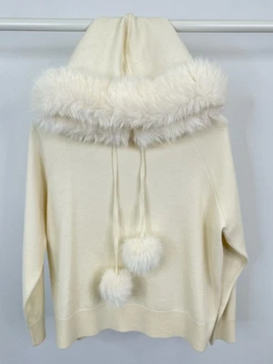 Sudadera con Capucha ALICE + OLIVIA NUEVA CON ETIQUETAS Oscar Imitación Piel Talla S Crudo Mujeres Suéter Lana Top Foto 1 de 4