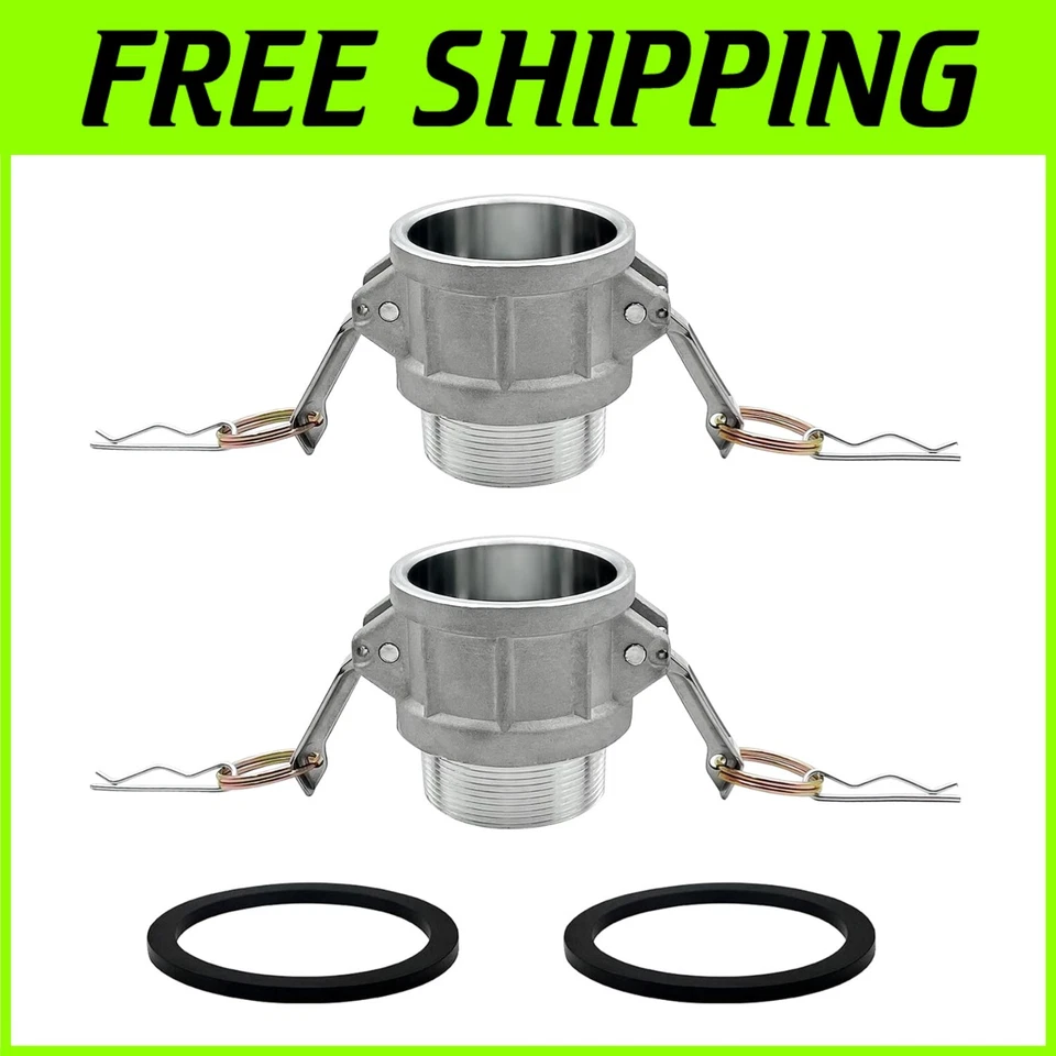 Type B Aluminum Cam and Groove Fitting Set, 4" Plug x 4” NPT - Image 1 of 4