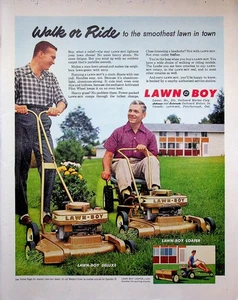Lawn-Boy (1958) Print Ad | “Walk or Ride” Vintage Mower Home Decor NM - Picture 1 of 1