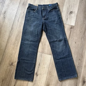 Gap Men's Baggy Fit Jeans 34x34 Blue Dark Wash Loose Straight Fit Baggy #829 - Picture 1 of 12