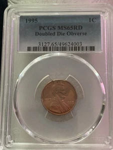 1995 Lincoln Head Cent  Doubled Die Obverse PCGS Graded MS65 RD! - Picture 1 of 2