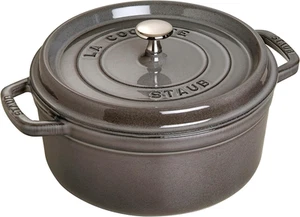 Staub round Cocotte, 24 Cm, Graphite Size Name:24 Cm Colour Name:Graphite - Picture 1 of 7