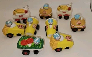 9 Vintage 1990 Wendy's Fast Food Kinder Mahlzeit Racer Salat Shake Pommes Burger - Bild 1 von 2