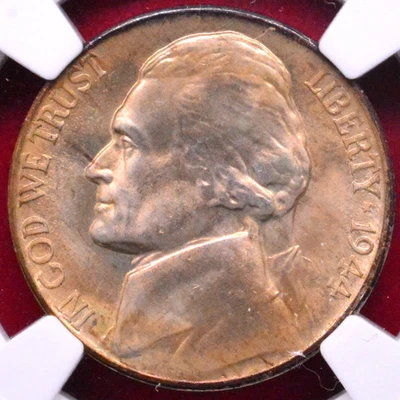 NGC MS-67! 1944-D JEFFERSON WARTIME SILVER NICKEL - Image 1 of 4