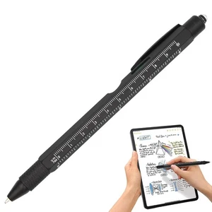 Multi-Tool-Stift, 9-in-1-Multitool-Stift aus Metall, Touch-Kopf, LED-Licht, Flas - Bild 1 von 12