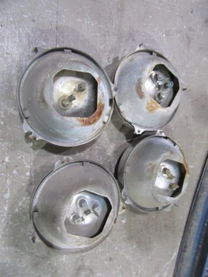 1967 Chevrolet Impala Caprice headlight bulb cup trim ring set of 4 3 tabs rings - Image 1 of 2