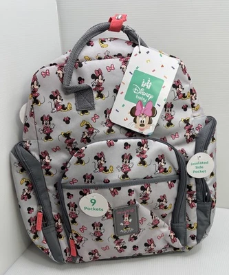 Disney Baby Minnie Mouse Diaper Bag Backpack Gray/Pink Spacious & Stylish – NEW! - Image 1 of 4