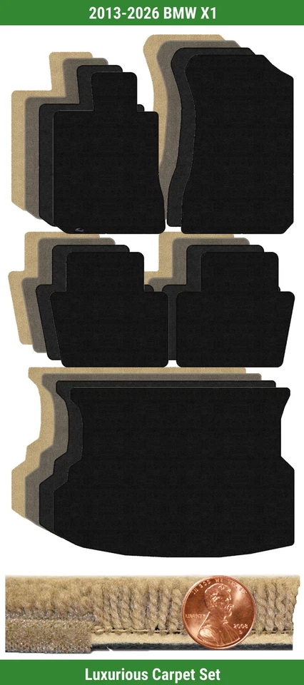Juego de alfombrillas Lloyd Custom Luxe para BMW X1 2013-2026 (5 piezas) #ZH Foto 1 de 4