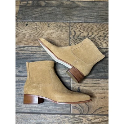 Cole Haan Tan Suede Ankle Boots Block Heel Side Zip Women 9B - Image 1 of 4