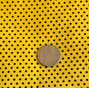 Springs Creative Cotton Fabric Yellow with Black Dots 44" Wide x 1 Yard - Picture 1 of 6