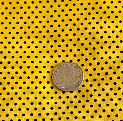 Springs Creative Cotton Fabric Yellow with Black Dots 44" Wide x 1 Yard - Image 1 of 4