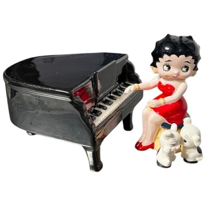Betty Boop Vandor Music Box Magnetic Dancing Dogs Playing Piano Japan Vintage - Picture 1 of 8