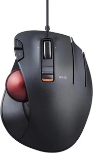 ELECOM EX-G Wired Trackball Mouse, Ergonomic Thumb Red Ball (Recommended)  - Picture 1 of 7