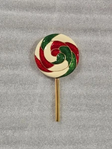 ESTEE LAUDER * LOLLIPOP TWIST * RED GREEN SOLID PERFUME GOLD COMPACT * EMPTY - Picture 1 of 4