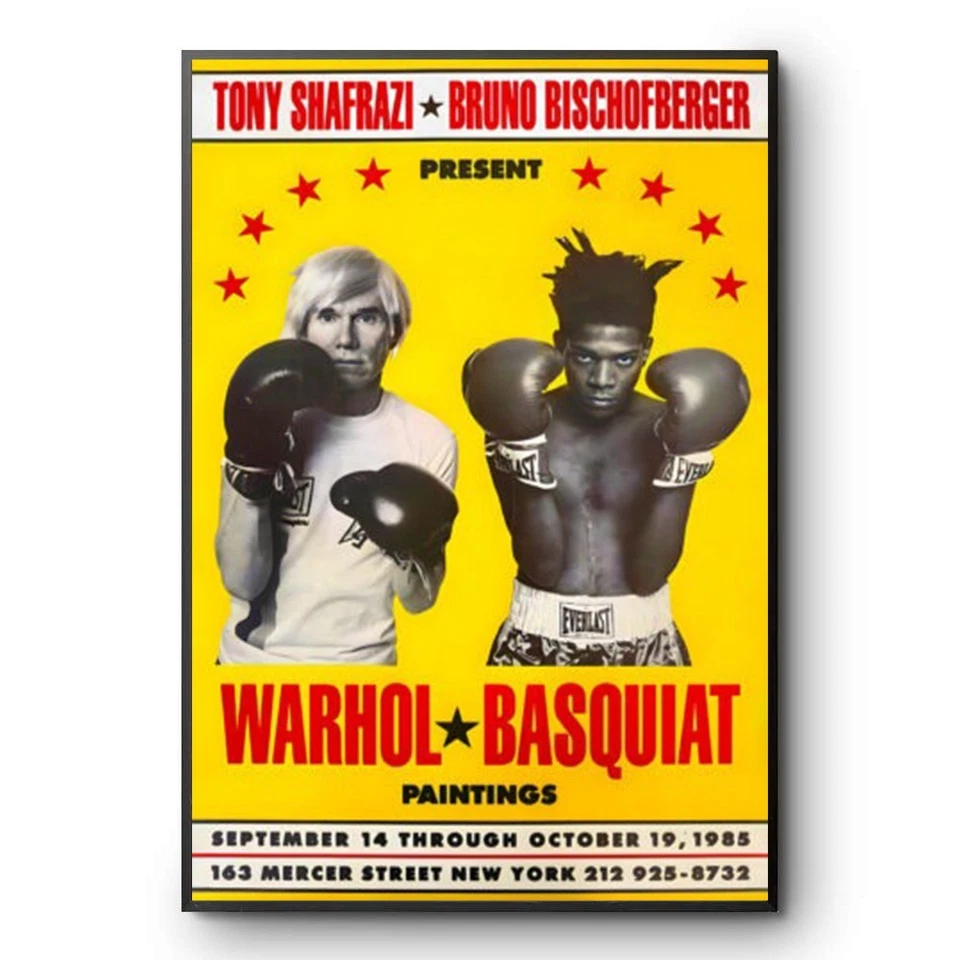 Warhol Basquiat Poster 1985 Tony Shafrazi Exhibition Boxing Art Print