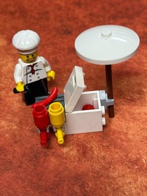 LEGO CITY: Chef w/ food stand: Set 8397 retired. No Manual.