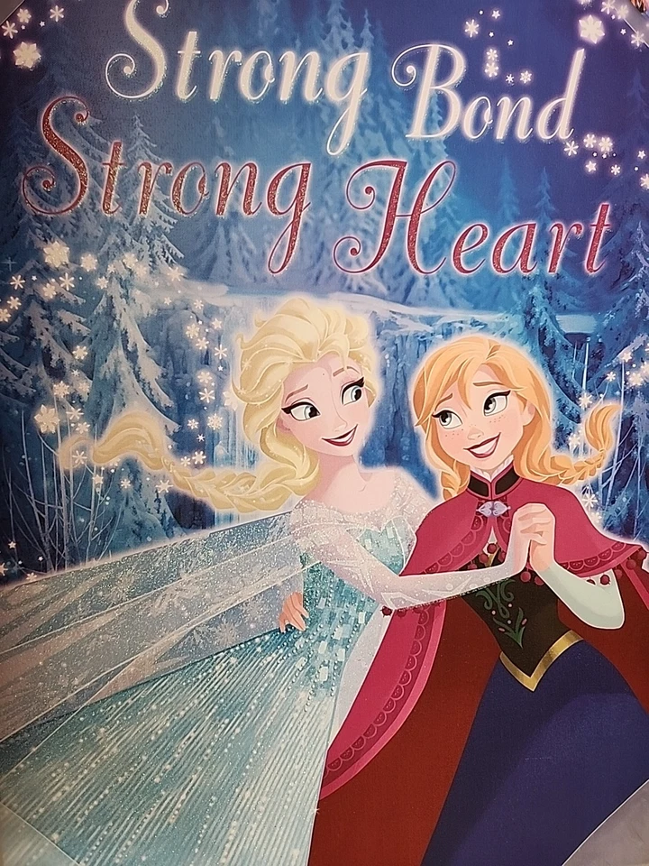 Arte de pared en lienzo Disney Frozen Elsa Anna fuerte vínculo corazón fuerte decoración para niños 18x24 Foto 1 de 4