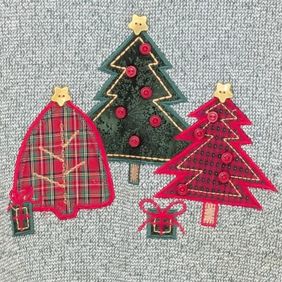 Bon Worth 50美元中号圣诞树贴花绿色纹理套衫运动衫 — 第 1/4 张图片