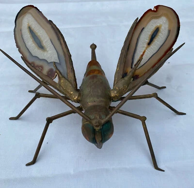 1970′ Applique Moustique en Bronze/Laiton Brasseur/Faure, Signée le Bihan - Photo 1/4