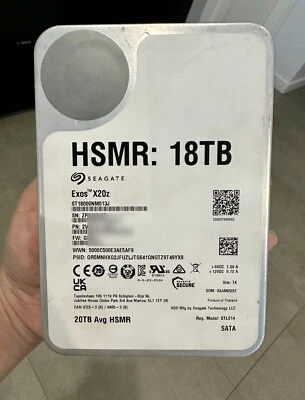 Used Seagate ST18000NM013J Exos X20z HSMR 18TB Internal Hard Drive - image 1 of 3