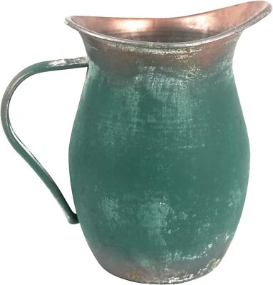 Jarrón rústico jarra de leche florero vintage de metal florero para flores jarra vintage Foto 1 de 4