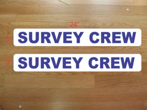 Blue SURVEY CREW 3"x24" Magnetic Vehicle Signs to fit Van Car Truck or SUV - Picture 1 of 3