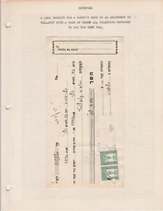 Cheque de alquiler de Palestina con estampillas de ingresos 1946 - ¡Venta 50% de descuento!¡! - Imagen 1 de 2