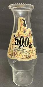 VTG 500 CLUB BURLESQUE BOURBON STREET NEW ORLEANS GLASS VASE  STRIPPERS GRAPHICS - Picture 1 of 12