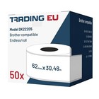 50x Etichetta comp. con Brother DK22205 62 mm x 30,48m continua +1x supporto riu
