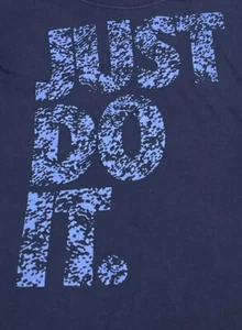 Nike T Shirt Womens Small Blue Short Sleeve Just Do It Graphic - Picture 1 of 7