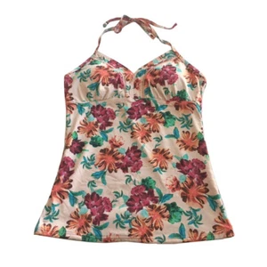Womens Downeast Medium Floral Tankini Top Multicolor M Swim - Picture 1 of 5