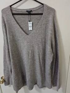 NWT Sz XL Express Brown Oversized Super Soft Sweater Retails For $69.95! - Picture 1 of 6