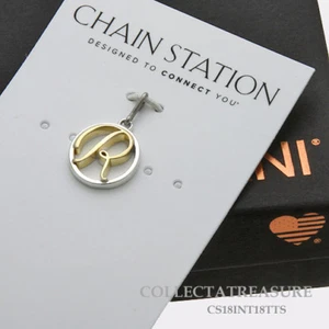 Authentische Alex und Ani Initiale R zweifarbig Sterlingsilber Charm - Bild 1 von 1