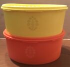 Vintage Set 2 Tupperware, gelb, orange Servalierkanister mit Deckel 1204