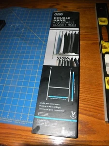 NIB ORG Commercial Grade Chrome Double Hang ADJUSTABLE Closet Rod DOUBLE SPACE - Picture 1 of 2